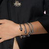 Rania Silver Blue Bracelet - Black